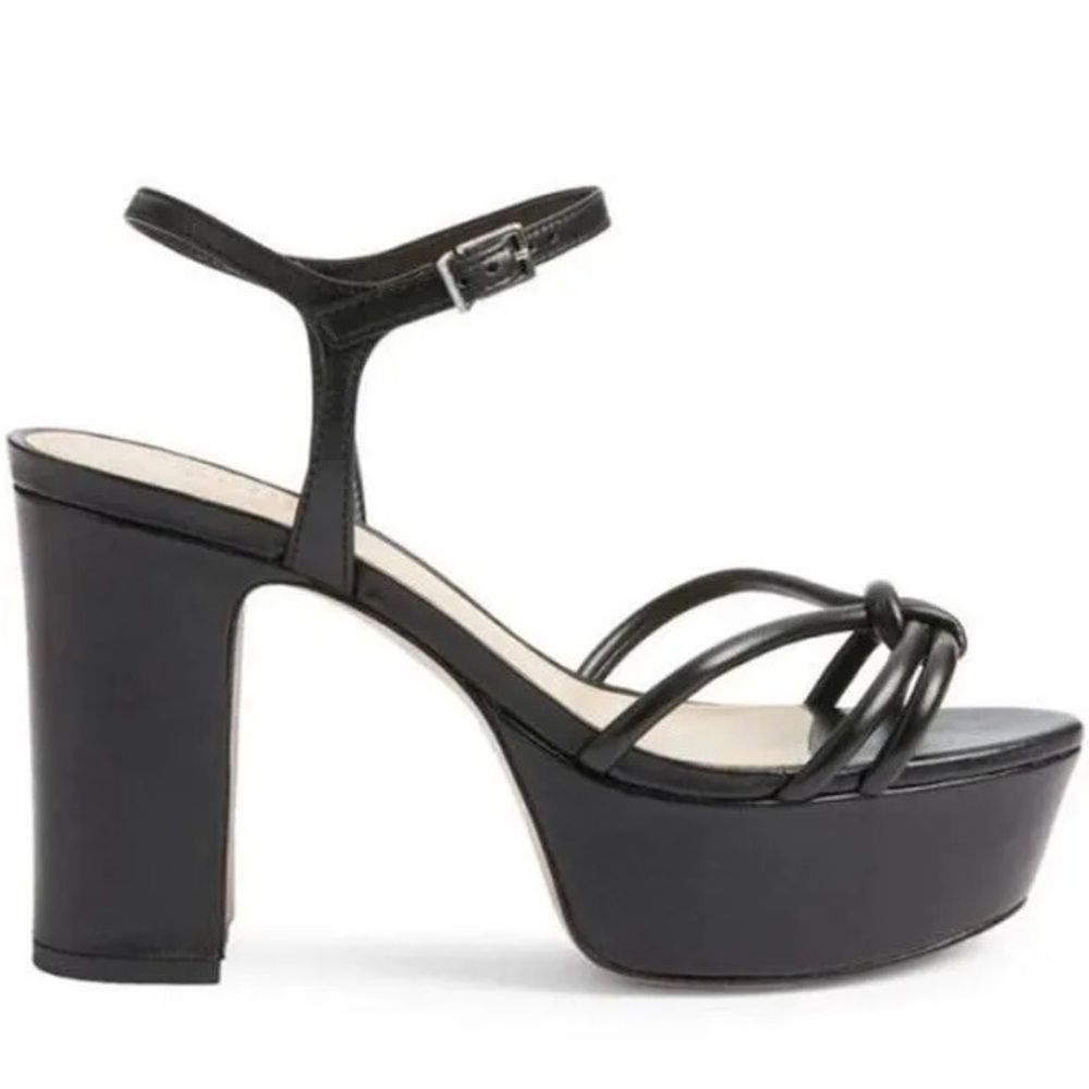 SCHUTZ Black Knotted Strap Platform Sandals